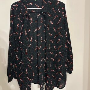 Ladies large candy cane blouse size large